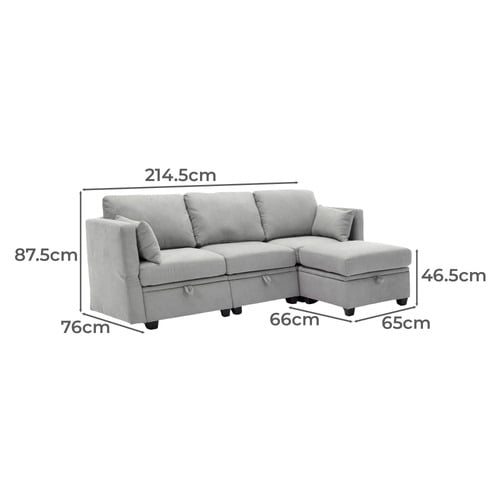 Juno 4 Seater Modular Sofa Set with Ottoman