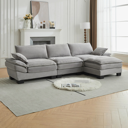 Haines 4 Seater Modular Sofa & Ottoman Set