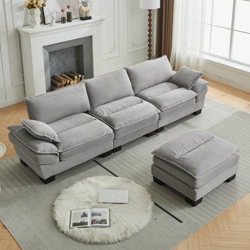 Haines 4 Seater Modular Sofa & Ottoman Set