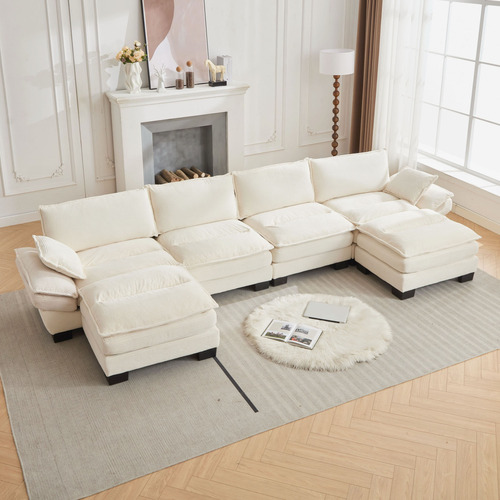 83cm Haines 4 Seater Modular Sofa & Ottoman Set