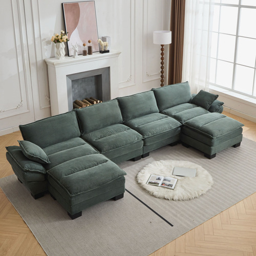 83cm Haines 4 Seater Modular Sofa & Ottoman Set