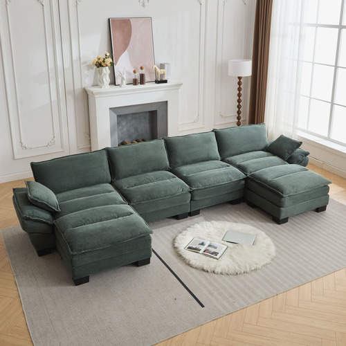 83cm Haines 4 Seater Modular Sofa & Ottoman Set