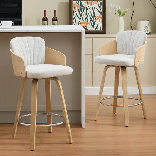 66.5cm Florence Walnut Wood Bar Stools