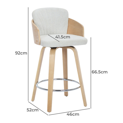66.5cm Florence Walnut Wood Bar Stools