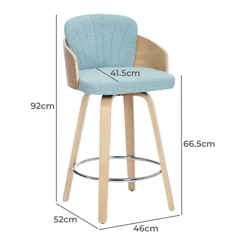 66.5cm Florence Walnut Wood Bar Stools