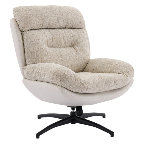 2 Piece Rye Linen Swivel Chair & Footstool Set