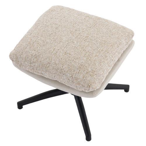2 Piece Rye Linen Swivel Chair & Footstool Set