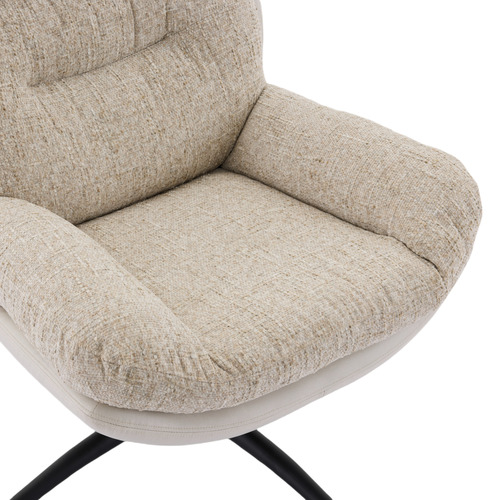 2 Piece Rye Linen Swivel Chair & Footstool Set