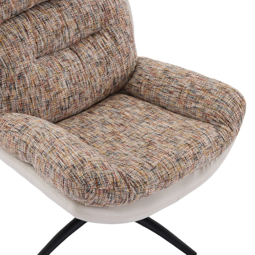 2 Piece Rye Linen Swivel Chair & Footstool Set