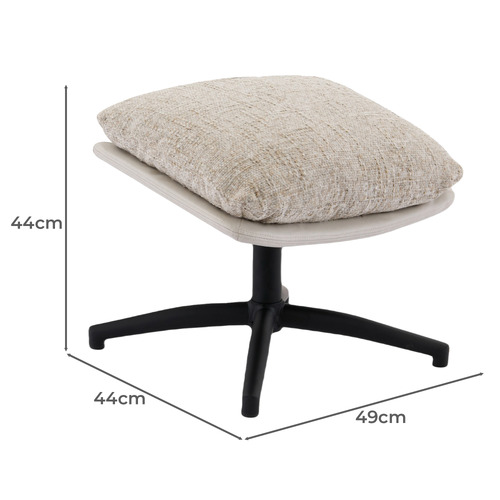 2 Piece Rye Linen Swivel Chair & Footstool Set