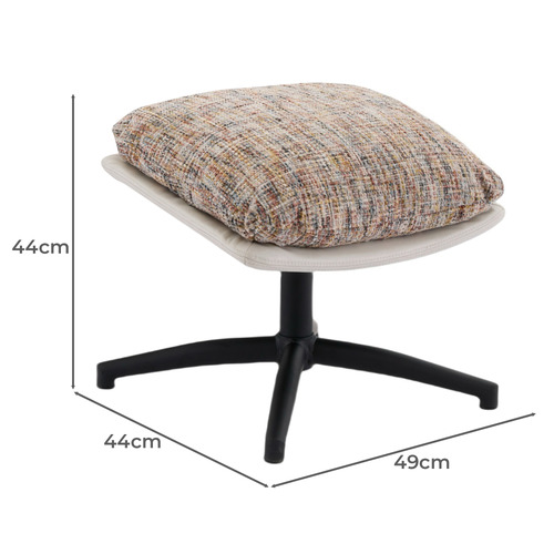 2 Piece Rye Linen Swivel Chair & Footstool Set