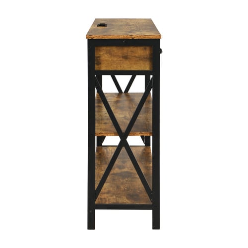 Brown Alfakid 3 Drawer Console Table with USB Port