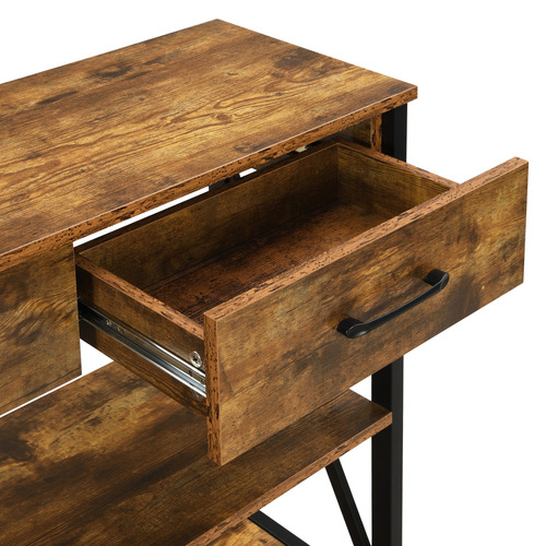 Brown Alfakid 3 Drawer Console Table with USB Port
