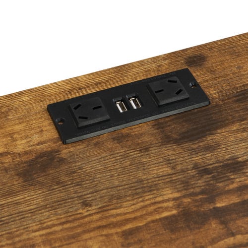 Brown Alfakid 3 Drawer Console Table with USB Port