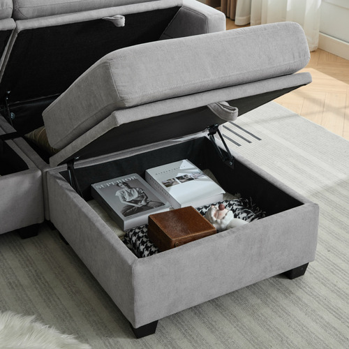 Juno Faux Leather Storage Ottoman