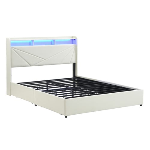Winsted Upholstered Bed with LED and Drawers