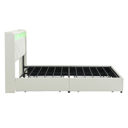 Winsted Upholstered Bed with LED and Drawers