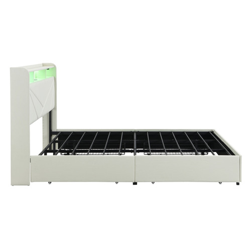 Winsted Upholstered Bed with LED and Drawers