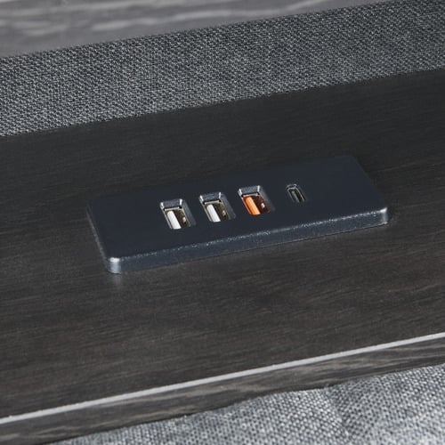 Bates Upholstered Gas Lift Storage Bed with LED