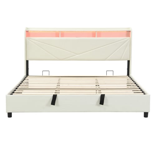 Winsted Upholstered Gas Lift Storage Bed with LED