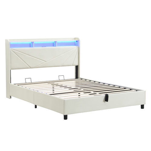 Winsted Upholstered Gas Lift Storage Bed with LED