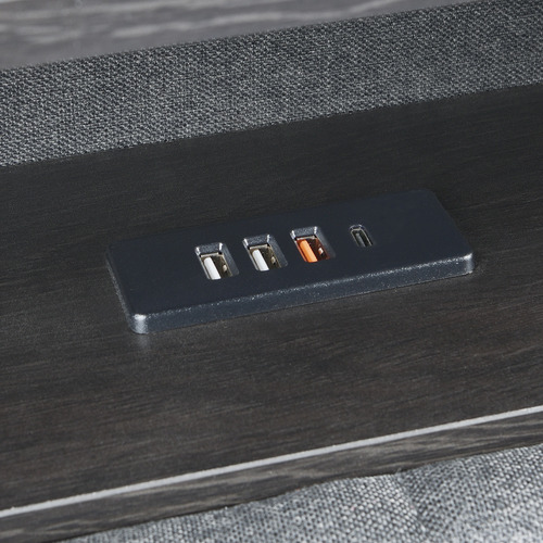 Bates Upholstered Gas Lift Storage Bed with LED