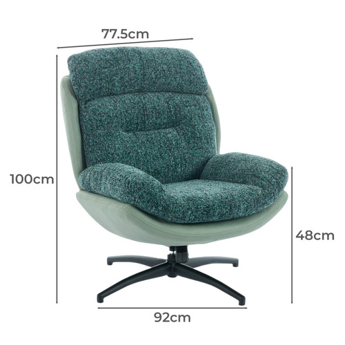 2 Piece Rye Upholstered Swivel Chair & Footstool Set