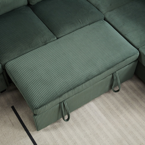 Eviana 6 Seater Corner Modular Sofa Bed & Ottoman Set