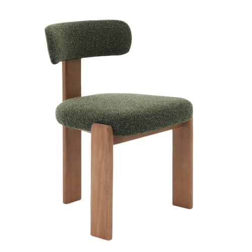 Aguiluz Boucle & Rubberwood Dining Chairs