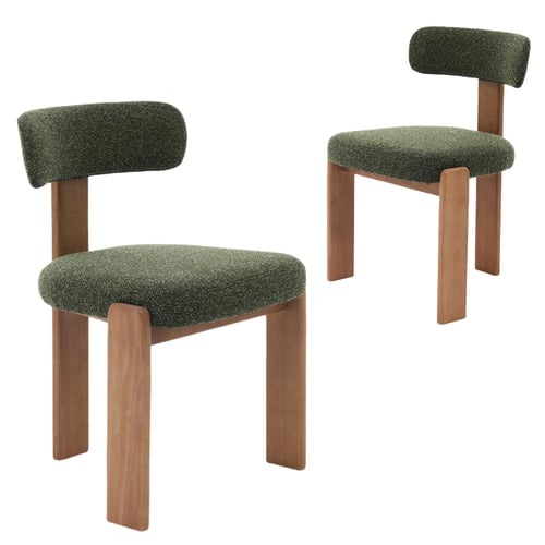 Aguiluz Boucle & Rubberwood Dining Chairs