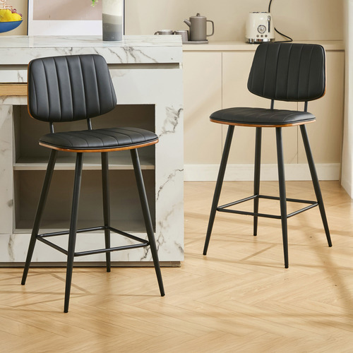Moore Faux Leather Bar Stools Temple Webster