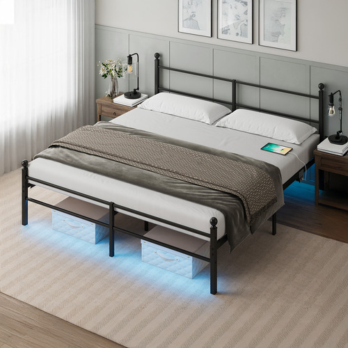 Braulio Bed with LED and Charging Station