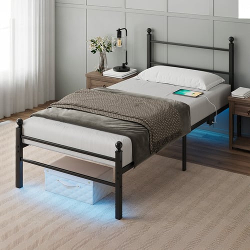Braulio Bed with LED and Charging Station