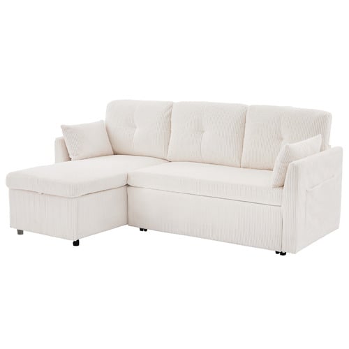 Fontana 3 Seater Queen&nbsp;Corduroy Sofa Bed with Chaise