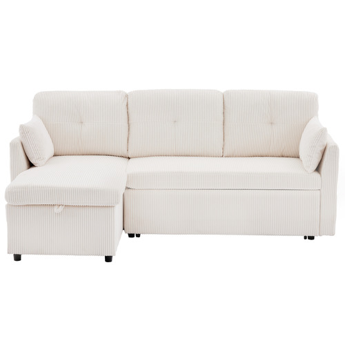 Fontana 3 Seater Queen&nbsp;Corduroy Sofa Bed with Chaise