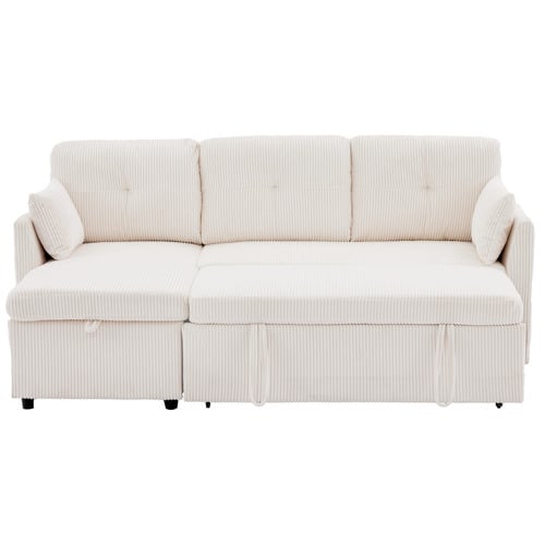 Fontana 3 Seater Queen&nbsp;Corduroy Sofa Bed with Chaise