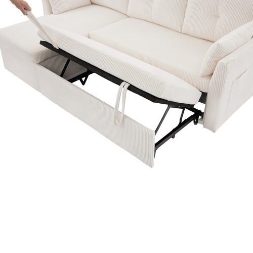 Fontana 3 Seater Queen&nbsp;Corduroy Sofa Bed with Chaise