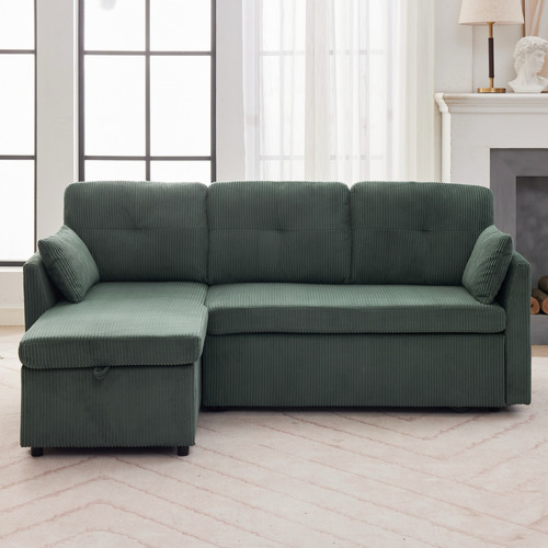 Fontana 3 Seater Queen&nbsp;Corduroy Sofa Bed with Chaise