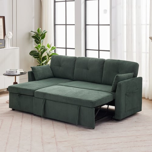 Fontana 3 Seater Queen&nbsp;Corduroy Sofa Bed with Chaise