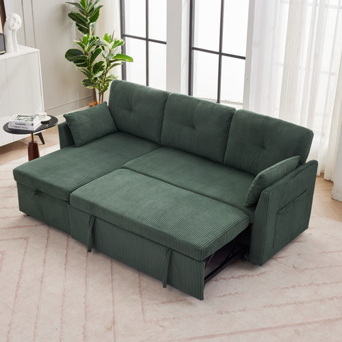 Fontana 3 Seater Queen&nbsp;Corduroy Sofa Bed with Chaise