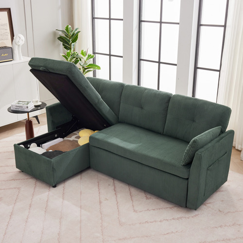 Fontana 3 Seater Queen&nbsp;Corduroy Sofa Bed with Chaise