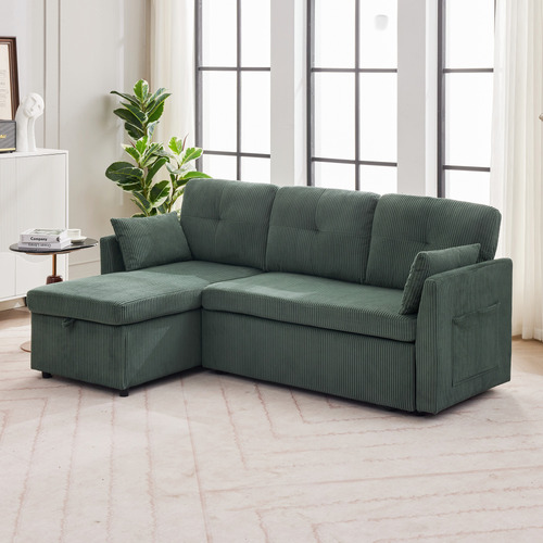 Fontana 3 Seater Queen&nbsp;Corduroy Sofa Bed with Chaise