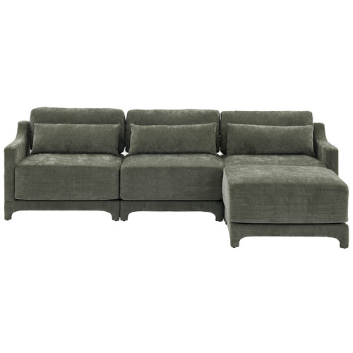Felicie 4 Seater Chenille Sofa & Ottoman Set