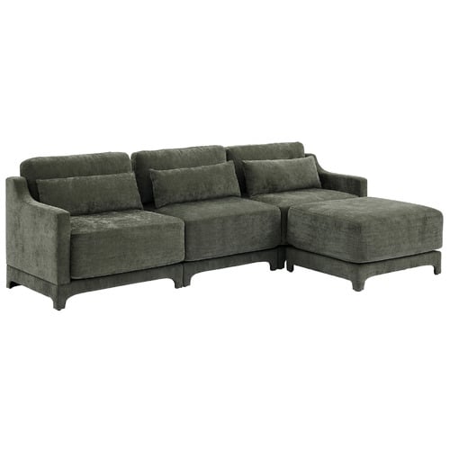 Felicie 4 Seater Chenille Sofa & Ottoman Set