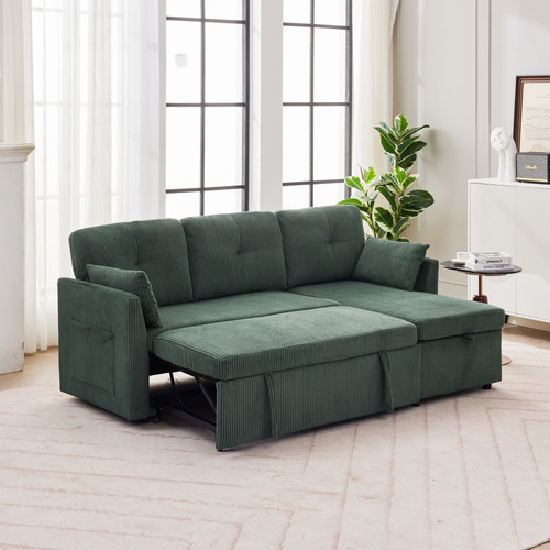 Fontana 3 Seater Queen&nbsp;Corduroy Sofa Bed with Chaise