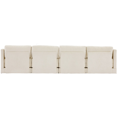 Felicie 4 Seater Chenille Modular Sofa & Ottoman Set