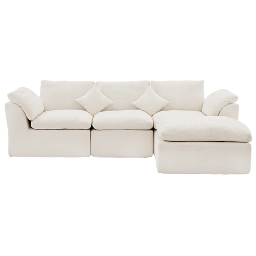 Fiona 4 Seater Chenille Sofa & Ottoman Set