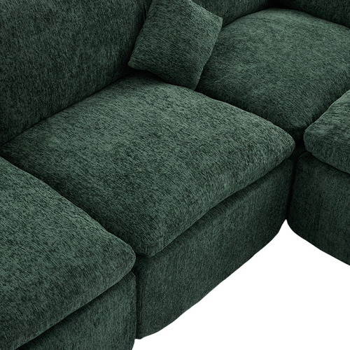 Fiona 4 Seater Chenille Sofa & Ottoman Set