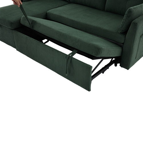 Fontana 3 Seater Queen&nbsp;Corduroy Sofa Bed with Chaise