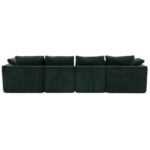 Fiona 4 Seater Chenille Modular Sofa & Ottoman Set